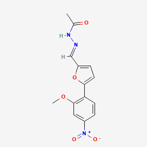 molecular formula C14H13N3O5 B5908067 N'-{[5-(2-methoxy-4-nitrophenyl)-2-furyl]methylene}acetohydrazide 