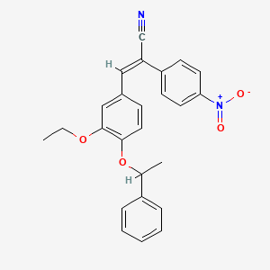 molecular formula C25H22N2O4 B5908076 3-[3-ethoxy-4-(1-phenylethoxy)phenyl]-2-(4-nitrophenyl)acrylonitrile 