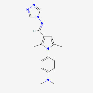 molecular formula C17H20N6 B5908081 N-({1-[4-(dimethylamino)phenyl]-2,5-dimethyl-1H-pyrrol-3-yl}methylene)-4H-1,2,4-triazol-4-amine 