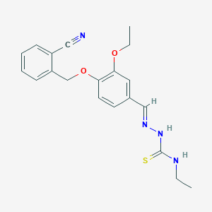 2-[(2-ethoxy-4-{2-[(ethylamino)carbonothioyl]carbonohydrazonoyl}phenoxy)methyl]benzonitrile