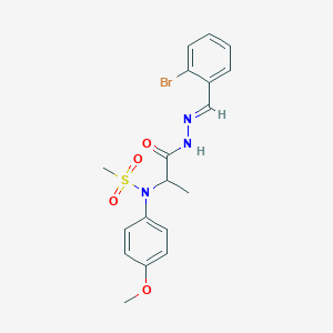 molecular formula C18H20BrN3O4S B5908117 N-{2-[2-(2-bromobenzylidene)hydrazino]-1-methyl-2-oxoethyl}-N-(4-methoxyphenyl)methanesulfonamide 