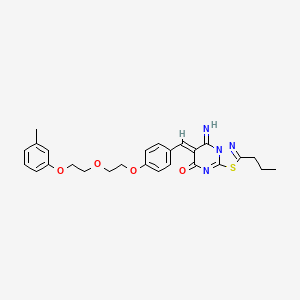 molecular formula C26H28N4O4S B5908125 5-imino-6-(4-{2-[2-(3-methylphenoxy)ethoxy]ethoxy}benzylidene)-2-propyl-5,6-dihydro-7H-[1,3,4]thiadiazolo[3,2-a]pyrimidin-7-one 