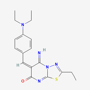 molecular formula C18H21N5OS B5908184 6-[4-(diethylamino)benzylidene]-2-ethyl-5-imino-5,6-dihydro-7H-[1,3,4]thiadiazolo[3,2-a]pyrimidin-7-one 
