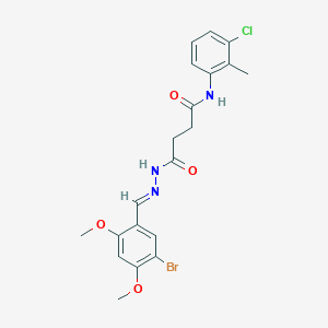 molecular formula C20H21BrClN3O4 B5908212 4-[2-(5-bromo-2,4-dimethoxybenzylidene)hydrazino]-N-(3-chloro-2-methylphenyl)-4-oxobutanamide 