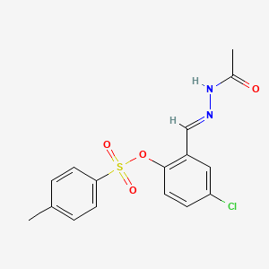 molecular formula C16H15ClN2O4S B5908215 2-(2-acetylcarbonohydrazonoyl)-4-chlorophenyl 4-methylbenzenesulfonate 