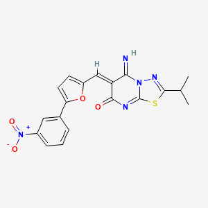 molecular formula C19H15N5O4S B5908219 5-imino-2-isopropyl-6-{[5-(3-nitrophenyl)-2-furyl]methylene}-5,6-dihydro-7H-[1,3,4]thiadiazolo[3,2-a]pyrimidin-7-one 