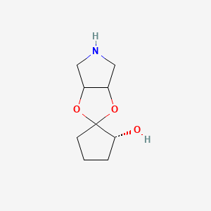 molecular formula C9H15NO3 B590822 (2'R)-Tetrahydro-3aH-spiro[[1,3]dioxolo[4,5-c]pyrrole-2,1'-cyclopentan]-2'-ol CAS No. 137157-11-0