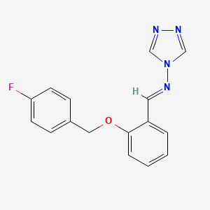 molecular formula C16H13FN4O B5908245 N-{2-[(4-fluorobenzyl)oxy]benzylidene}-4H-1,2,4-triazol-4-amine 