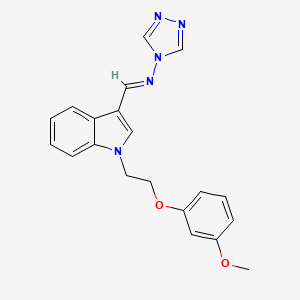 molecular formula C20H19N5O2 B5908252 N-({1-[2-(3-methoxyphenoxy)ethyl]-1H-indol-3-yl}methylene)-4H-1,2,4-triazol-4-amine 