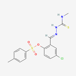 molecular formula C16H16ClN3O3S2 B5908265 4-chloro-2-{2-[(methylamino)carbonothioyl]carbonohydrazonoyl}phenyl 4-methylbenzenesulfonate 