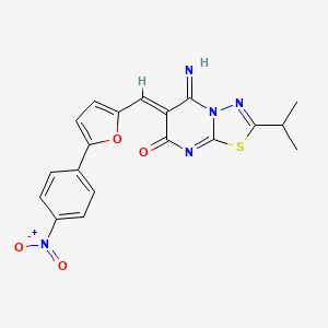 molecular formula C19H15N5O4S B5908267 5-imino-2-isopropyl-6-{[5-(4-nitrophenyl)-2-furyl]methylene}-5,6-dihydro-7H-[1,3,4]thiadiazolo[3,2-a]pyrimidin-7-one 