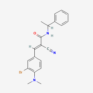 molecular formula C20H20BrN3O B5908275 3-[3-bromo-4-(dimethylamino)phenyl]-2-cyano-N-(1-phenylethyl)acrylamide 