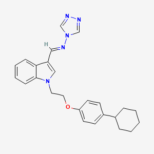 N-({1-[2-(4-cyclohexylphenoxy)ethyl]-1H-indol-3-yl}methylene)-4H-1,2,4-triazol-4-amine