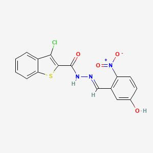 3-chloro-N'-(5-hydroxy-2-nitrobenzylidene)-1-benzothiophene-2-carbohydrazide