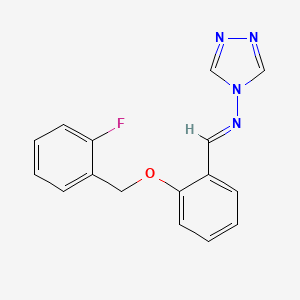 molecular formula C16H13FN4O B5908295 N-{2-[(2-fluorobenzyl)oxy]benzylidene}-4H-1,2,4-triazol-4-amine 