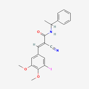 2-cyano-3-(3-iodo-4,5-dimethoxyphenyl)-N-(1-phenylethyl)acrylamide