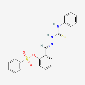 2-[2-(anilinocarbonothioyl)carbonohydrazonoyl]phenyl benzenesulfonate