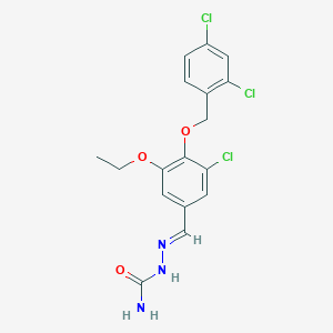 molecular formula C17H16Cl3N3O3 B5908305 3-chloro-4-[(2,4-dichlorobenzyl)oxy]-5-ethoxybenzaldehyde semicarbazone 