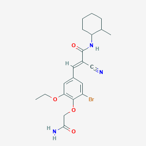molecular formula C21H26BrN3O4 B5908339 3-[4-(2-amino-2-oxoethoxy)-3-bromo-5-ethoxyphenyl]-2-cyano-N-(2-methylcyclohexyl)acrylamide 