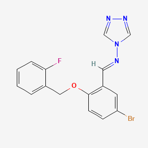 molecular formula C16H12BrFN4O B5908367 N-{5-bromo-2-[(2-fluorobenzyl)oxy]benzylidene}-4H-1,2,4-triazol-4-amine 
