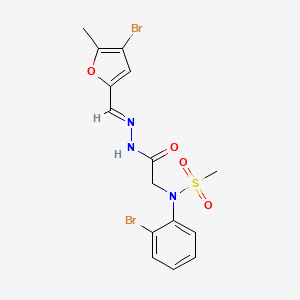 molecular formula C15H15Br2N3O4S B5908373 N-(2-{2-[(4-bromo-5-methyl-2-furyl)methylene]hydrazino}-2-oxoethyl)-N-(2-bromophenyl)methanesulfonamide 