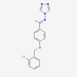 molecular formula C16H13ClN4O B5908388 N-{4-[(2-chlorobenzyl)oxy]benzylidene}-4H-1,2,4-triazol-4-amine 