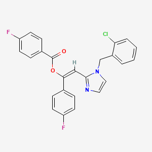 molecular formula C25H17ClF2N2O2 B5908390 2-[1-(2-chlorobenzyl)-1H-imidazol-2-yl]-1-(4-fluorophenyl)vinyl 4-fluorobenzoate 