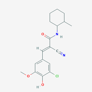 molecular formula C18H21ClN2O3 B5908391 3-(3-chloro-4-hydroxy-5-methoxyphenyl)-2-cyano-N-(2-methylcyclohexyl)acrylamide 