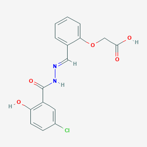 {2-[2-(5-chloro-2-hydroxybenzoyl)carbonohydrazonoyl]phenoxy}acetic acid