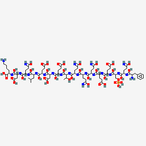 6-Amino-2-[[2-[[2-[[2-[[2-[[2-[[2-[[2-[[2-[[2-[[2-[[2-[[2-[[2-[[2-[(2-amino-1-hydroxy-3-phenylpropylidene)amino]-1,5-dihydroxy-5-iminopentylidene]amino]-1-hydroxy-3-phosphonooxypropylidene]amino]-4-carboxy-1-hydroxybutylidene]amino]-4-carboxy-1-hydroxybutylidene]amino]-1,5-dihydroxy-5-iminopentylidene]amino]-1,5-dihydroxy-5-iminopentylidene]amino]-1,5-dihydroxy-5-iminopentylidene]amino]-1,3-dihydroxybutylidene]amino]-4-carboxy-1-hydroxybutylidene]amino]-3-carboxy-1-hydroxypropylidene]amino]-4-carboxy-1-hydroxybutylidene]amino]-1-hydroxy-4-methylpentylidene]amino]-1,5-dihydroxy-5-iminopentylidene]amino]-3-carboxy-1-hydroxypropylidene]amino]hexanoic acid