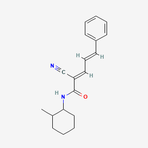 molecular formula C19H22N2O B5908403 2-cyano-N-(2-methylcyclohexyl)-5-phenyl-2,4-pentadienamide 