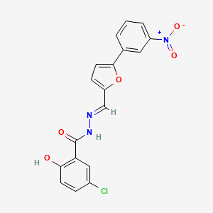 molecular formula C18H12ClN3O5 B5908410 5-chloro-2-hydroxy-N'-{[5-(3-nitrophenyl)-2-furyl]methylene}benzohydrazide 