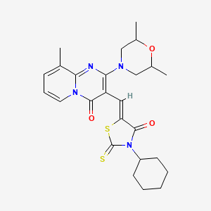 B5908419 3-[(3-cyclohexyl-4-oxo-2-thioxo-1,3-thiazolidin-5-ylidene)methyl]-2-(2,6-dimethyl-4-morpholinyl)-9-methyl-4H-pyrido[1,2-a]pyrimidin-4-one CAS No. 372978-11-5