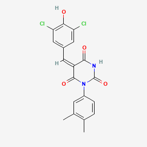 molecular formula C19H14Cl2N2O4 B5908433 5-(3,5-dichloro-4-hydroxybenzylidene)-1-(3,4-dimethylphenyl)-2,4,6(1H,3H,5H)-pyrimidinetrione 