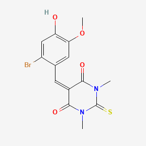 molecular formula C14H13BrN2O4S B5908449 5-(2-bromo-4-hydroxy-5-methoxybenzylidene)-1,3-dimethyl-2-thioxodihydro-4,6(1H,5H)-pyrimidinedione 