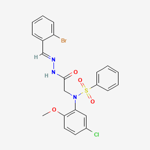 molecular formula C22H19BrClN3O4S B5908457 N-{2-[2-(2-bromobenzylidene)hydrazino]-2-oxoethyl}-N-(5-chloro-2-methoxyphenyl)benzenesulfonamide 