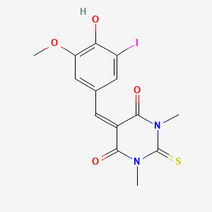 molecular formula C14H13IN2O4S B5908473 5-(4-hydroxy-3-iodo-5-methoxybenzylidene)-1,3-dimethyl-2-thioxodihydro-4,6(1H,5H)-pyrimidinedione 