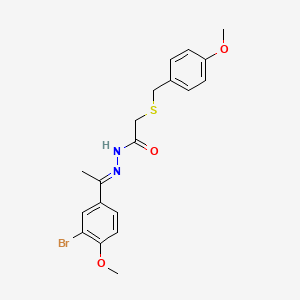 molecular formula C19H21BrN2O3S B5908480 N'-[1-(3-bromo-4-methoxyphenyl)ethylidene]-2-[(4-methoxybenzyl)thio]acetohydrazide 