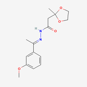 molecular formula C15H20N2O4 B5908487 N'-[1-(3-methoxyphenyl)ethylidene]-2-(2-methyl-1,3-dioxolan-2-yl)acetohydrazide 