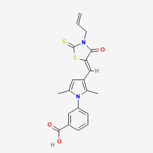 molecular formula C20H18N2O3S2 B5908491 3-{3-[(3-allyl-4-oxo-2-thioxo-1,3-thiazolidin-5-ylidene)methyl]-2,5-dimethyl-1H-pyrrol-1-yl}benzoic acid 