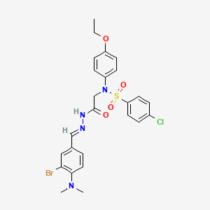 molecular formula C25H26BrClN4O4S B5908512 N-(2-{2-[3-bromo-4-(dimethylamino)benzylidene]hydrazino}-2-oxoethyl)-4-chloro-N-(4-ethoxyphenyl)benzenesulfonamide 