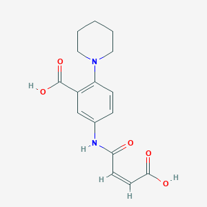 molecular formula C16H18N2O5 B5908520 5-[(3-carboxyacryloyl)amino]-2-(1-piperidinyl)benzoic acid 