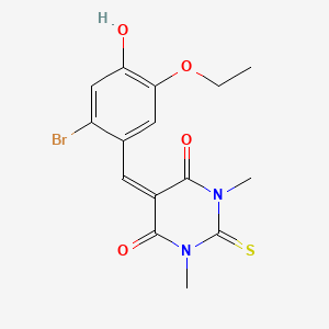 molecular formula C15H15BrN2O4S B5908525 5-(2-bromo-5-ethoxy-4-hydroxybenzylidene)-1,3-dimethyl-2-thioxodihydro-4,6(1H,5H)-pyrimidinedione 