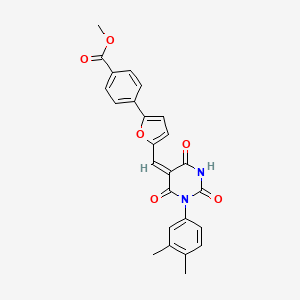 molecular formula C25H20N2O6 B5908528 methyl 4-(5-{[1-(3,4-dimethylphenyl)-2,4,6-trioxotetrahydro-5(2H)-pyrimidinylidene]methyl}-2-furyl)benzoate 