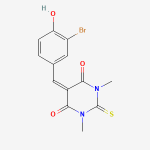 molecular formula C13H11BrN2O3S B5908544 5-(3-bromo-4-hydroxybenzylidene)-1,3-dimethyl-2-thioxodihydro-4,6(1H,5H)-pyrimidinedione 