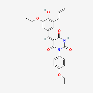 molecular formula C24H24N2O6 B5908550 5-(3-allyl-5-ethoxy-4-hydroxybenzylidene)-1-(4-ethoxyphenyl)-2,4,6(1H,3H,5H)-pyrimidinetrione 