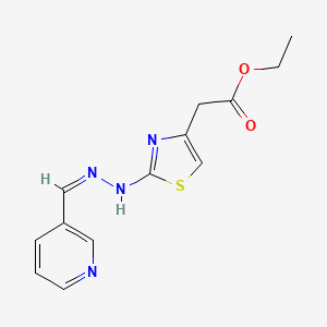 molecular formula C13H14N4O2S B5908559 ethyl {2-[2-(3-pyridinylmethylene)hydrazino]-1,3-thiazol-4-yl}acetate 