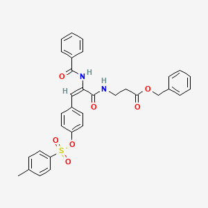 benzyl N-[2-(benzoylamino)-3-(4-{[(4-methylphenyl)sulfonyl]oxy}phenyl)acryloyl]-beta-alaninate