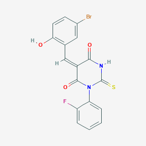 molecular formula C17H10BrFN2O3S B5908567 5-(5-bromo-2-hydroxybenzylidene)-1-(2-fluorophenyl)-2-thioxodihydro-4,6(1H,5H)-pyrimidinedione 