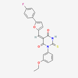 molecular formula C23H17FN2O4S B5908604 1-(3-ethoxyphenyl)-5-{[5-(4-fluorophenyl)-2-furyl]methylene}-2-thioxodihydro-4,6(1H,5H)-pyrimidinedione 